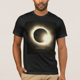 皆既食太陽の2024年4月8日月日 Tシャツ