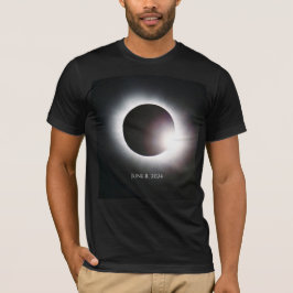 皆既食太陽の2024年4月8日月日 Tシャツ