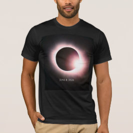 皆既食太陽の2024年4月8日月日 Tシャツ