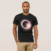 皆既食太陽の2024年4月8日月日 Tシャツ (正面フル)
