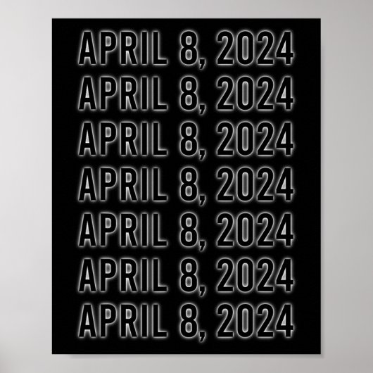 皆既食太陽の2024年4月8日総和1 ポスター (正面)