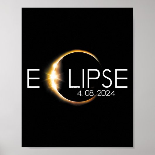 皆既食太陽の2024年4月8日総和 ポスター (正面)