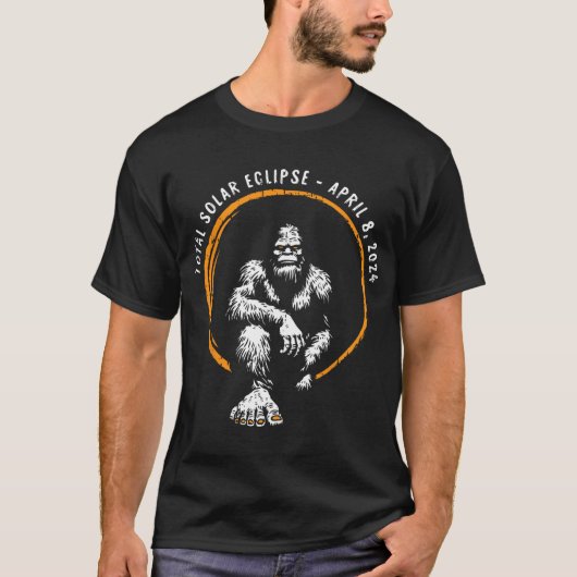 皆既食太陽の2024年4月8日総和 Tシャツ (正面)