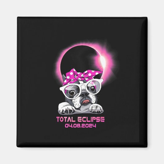 皆既食太陽の2024年4月8日3 マグネット (正面)