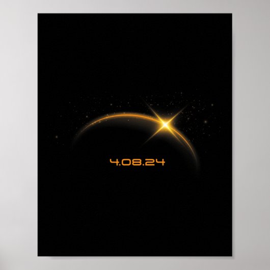 皆既食太陽の2024年4月8日 ポスター (正面)