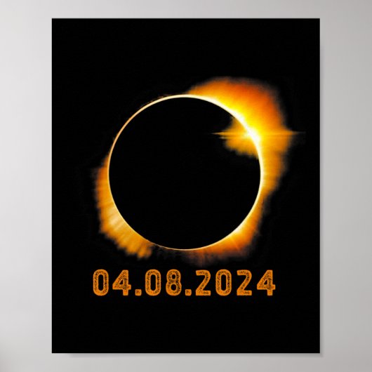 皆既食太陽の2024年4月8日 ポスター (正面)