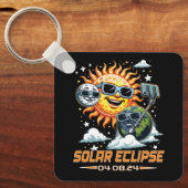 皆既食太陽の2024年4月 キーホルダー (正面)
