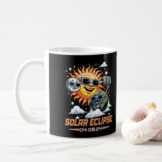 皆既食太陽の2024年4月 コーヒーマグカップ (ドーナツ)