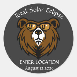 皆既食太陽の2026年8月12カスタム日 ラウンドシール