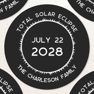 皆既食太陽の2028 パーソナライズされた ラウンドシール