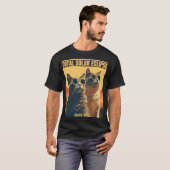 皆既食太陽の4月8日食猫 Tシャツ (正面フル)