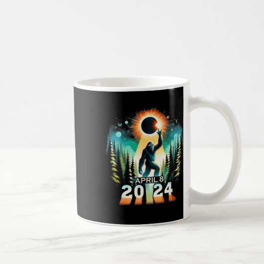 皆既食太陽の4月8日食2024太陽のトット コーヒーマグカップ (右)
