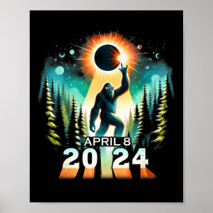 皆既食太陽の4月8日食2024太陽のトット ポスター