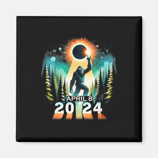 皆既食太陽の4月8日食2024太陽のトット マグネット (正面)