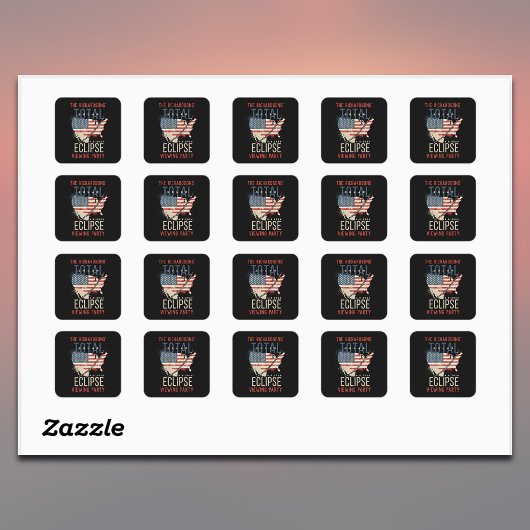 皆既食太陽の4.8.2024アメリカの地図パーソナライズされた スクエアシール