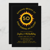 皆既食太陽の4.8.2024第50回バースデーパーティー 招待状 (正面/裏面)