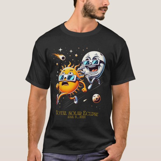 皆既食太陽の8-4-2024太陽ノミ月の唇 Tシャツ (正面)