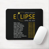 皆既食太陽のApirl 08 2024 EclipseマップTota マウスパッド (マウス)
