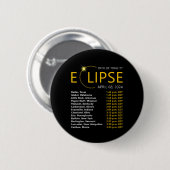 皆既食太陽のApirl 08 2024 EclipseマップTota 缶バッジ (正面&裏面)