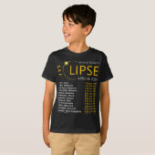 皆既食太陽のApirl 08 2024 EclipseマップTota Tシャツ (正面フル)