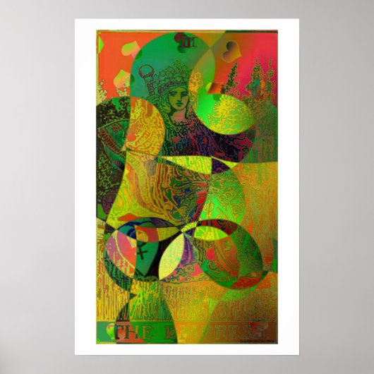 皇后タロットカードサイケデリックポスター ポスター (正面)