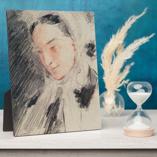 皇后ユージェニー(黒と赤のチョーク) フォトプラーク (側面)