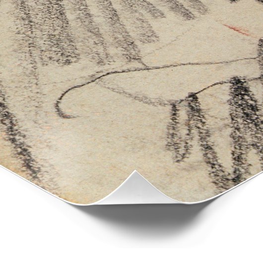 皇后ユージェニー（黒と赤のチョーク） ポスター (コーナー)