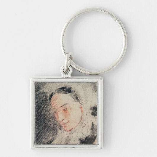 皇后Eugénie (黒く及び赤いチョーク) キーホルダー (正面)