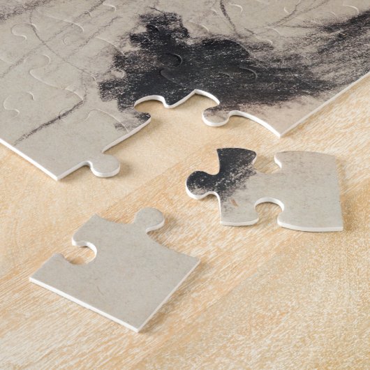 皇后Eugénie (黒く及び赤いチョーク) ジグソーパズル (側面)