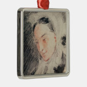 皇后Eugénie (黒く及び赤いチョーク) メタルオーナメント (右)