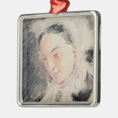 皇后Eugénie (黒く及び赤いチョーク) メタルオーナメント (左)