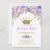 皇太子妃の紫色の花柄の第1誕生会 招待状 (正面)