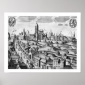 皇居と宮殿を望むプラハの景色 ポスター (正面)