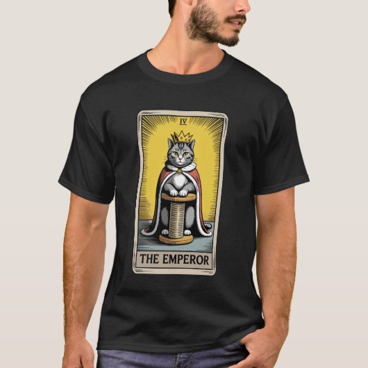 皇帝のタロットカード ミスティック 猫の爪とぎポスト Tシャツ (正面)