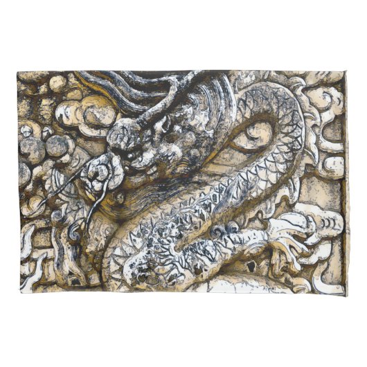 皇帝のドラゴンの石の水彩画のファンタジーの芸術 枕カバー (正面)