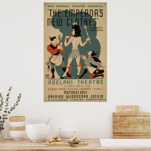 皇帝の新しい衣服ヴィンテージWPAシアター ポスター (キッチン)