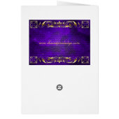 皇帝の紫色のフルーアのステンドグラスのテーブルカード (裏面)