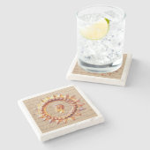 皇帝の金ゴールド大理石ドリンクコースター ストーンコースター (横)