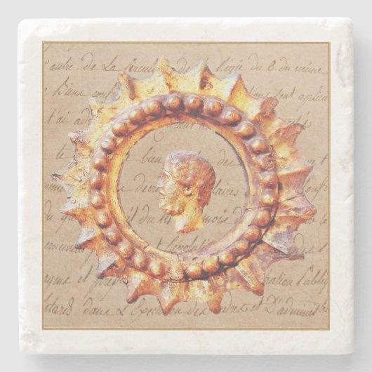 皇帝の金ゴールド大理石ドリンクコースター ストーンコースター (正面)