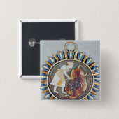 皇帝のShah Jahanの殺害のライオンを描写するカメオ 缶バッジ (正面&裏面)