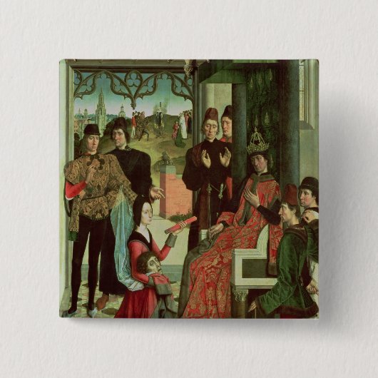 皇帝オットーの正義: 火による試験 缶バッジ (正面)