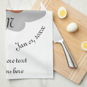 皇帝カラフル蛾モノグラム キッチンタオル (四つ折り)