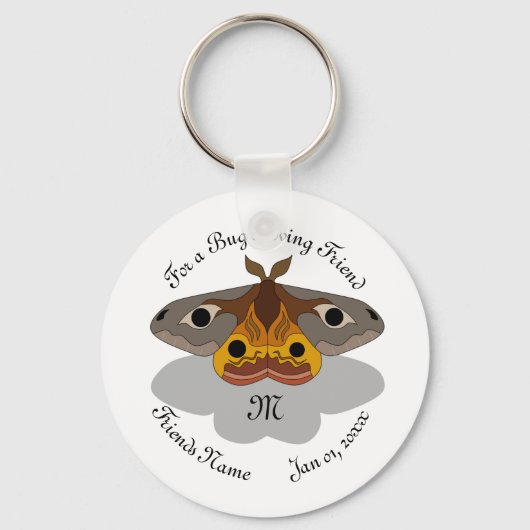 皇帝カラフル蛾モノグラム キーホルダー (正面)