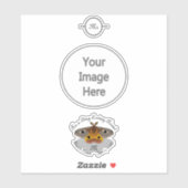 皇帝カラフル蛾モノグラム シール (シート)