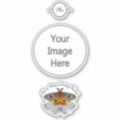 皇帝カラフル蛾モノグラム シール (正面)