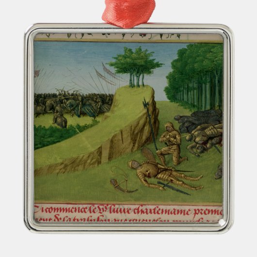皇帝カール大帝はロランドを見つけます メタルオーナメント (正面)