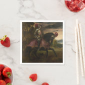 皇帝チャールズ5世の騎馬(Tititian著) スタンダードカクテルナプキン (インサイチュ)