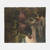 皇帝チャールズ5世の騎馬（Tititian著） フリースブランケット (正面(横))