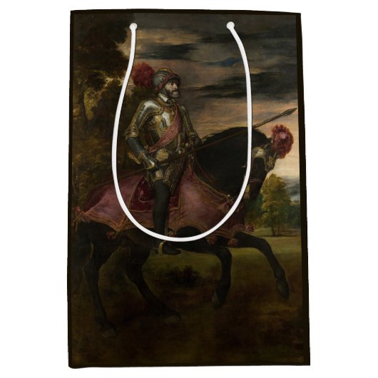 皇帝チャールズ5世の騎馬（Tititian著） ミディアムペーパーバッグ (正面)