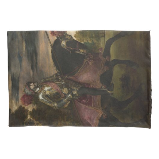 皇帝チャールズ5世の騎馬（Tititian著） 枕カバー (正面左)